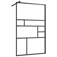 VidaXL Inloopdouchewand 100x195 cm esg-glas transparant en zwart - thumbnail