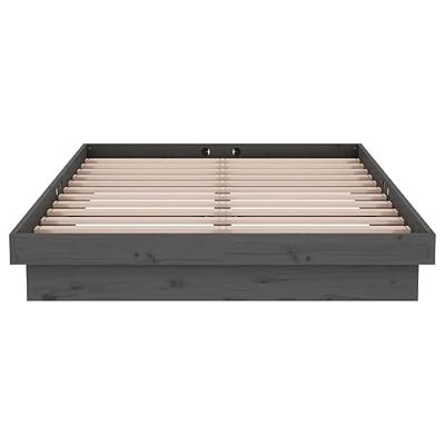 Bedframe massief hout grijs 120x190 cm