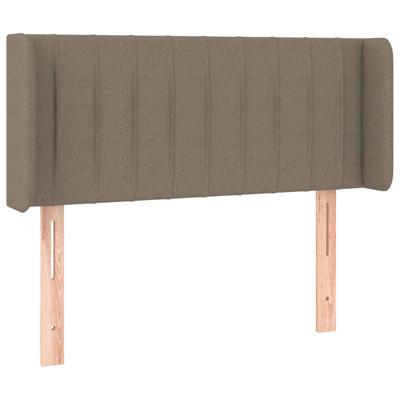 Hoofdbord met randen 163x16x78/88 cm stof taupe - thumbnail