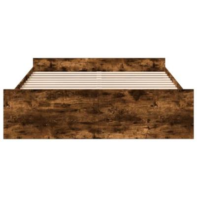 Bedframe met lades bewerkt hout gerookt eikenkleurig 160x200 cm
