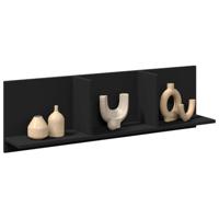 Wandkast 100x16,5x30 cm bewerkt hout zwart - thumbnail