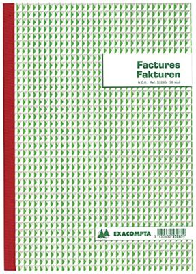 Exacompta factuurboek, ft 21 x 29,7 cm, tweetalig, tripli (50 x 3 vel)