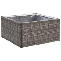 Plantenbak 80x80x40 cm poly rattan grijs - thumbnail