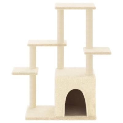 Kattenmeubel met sisal krabpalen 97,5 cm crmekleurig