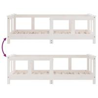 Kinderbedframe 70x140 cm massief grenenhout wit - thumbnail