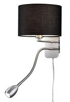 Trio WandlampSeries 2711 met leeslamp en zwarte kap - 271170202 - thumbnail