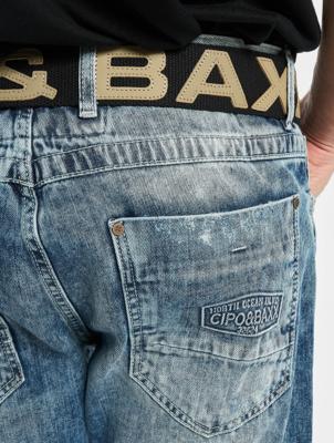 Cipo & Baxx / Straight fit jeans Destroyed in blauw Cipo & Baxx / Straight fit jeans Destroyed in blauw