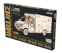 Eco Wood 3D Houten Ambulance DIY Mechanical Modelbouw - thumbnail