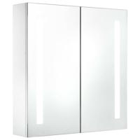Badkamerkast met spiegel en LED 60x14x62 cm - thumbnail