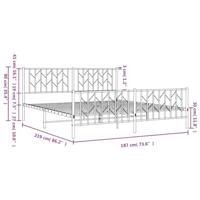 Bedframe met hoofd- en voeteneindemetaal wit 183x213 cm - thumbnail