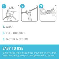 VELCRO® VEL-EC60466 Klittenband kabelbinder Om te bundelen Haak- en lusdeel (l x b) 200 mm x 12 mm Zwart 15 stuk(s) - thumbnail