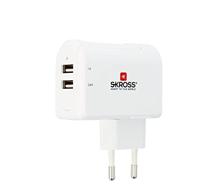 Skross 38565 USB-oplader 2x USB-A Wit, Zilver Binnen - thumbnail