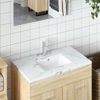 VidaXL Wastafel rechthoekig 36,5x32x15,5 cm keramiek wit - thumbnail