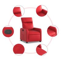 Fauteuil verstelbaar kunstleer rood - thumbnail
