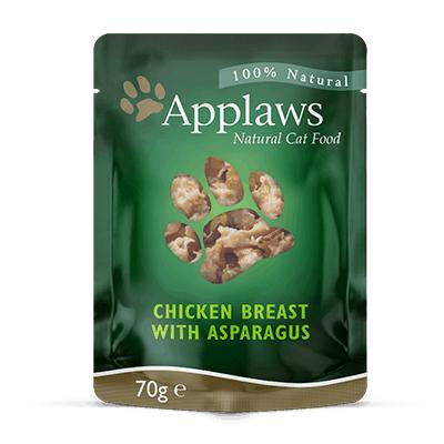 APPLAWS Chicken fillet with asparagus in broth - nat kattenvoer - 70g