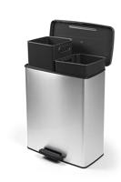 Curver Deco bin slim 254619 Afvalbak 52 l (b x h x d) 486 x 615 x 284 mm Zilver, Zwart 1 stuk(s) - thumbnail