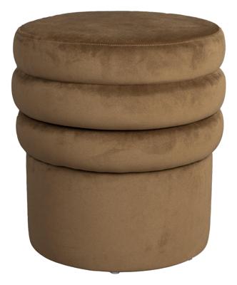 Dutchbone Hocker 'Aditi' Velvet, kleur Bruin Dutchbone Hocker 'Aditi' Velvet, kleur Bruin