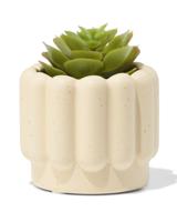 HEMA Bloempot ⌀7x6cm keramiek ribbels zand (zand) - thumbnail