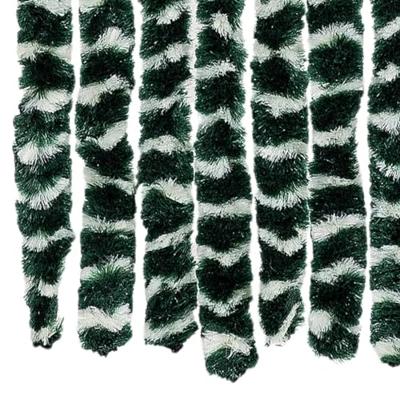 VidaXL Vliegengordijn 56x200 cm chenille groen en wit VidaXL Vliegengordijn 56x200 cm chenille groen en wit