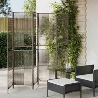 Kamerscherm 6 panelen poly rattan grijs - thumbnail