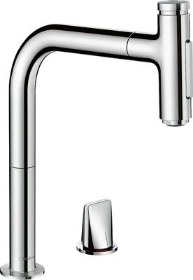 Hansgrohe Metris Select M71 2-gats ééngreeps keukenmengkraan met uittrekbare vuistdouche, chroom
