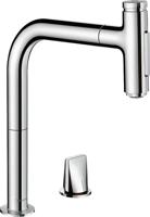 Hansgrohe Metris Select M71 2-gats ééngreeps keukenmengkraan met uittrekbare vuistdouche, chroom - thumbnail