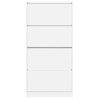 Schoenenkast met 4 klaplades 80x21x163,5 cm wit