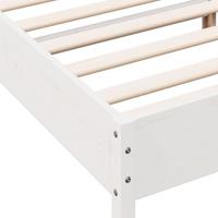 Bedframe met hoofdbord massief grenenhout wit 140x200 cm - thumbnail