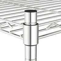 VidaXL Opbergrek 4-laags met wielen 200 kg 90x35x142 cm chroomkleurig - thumbnail