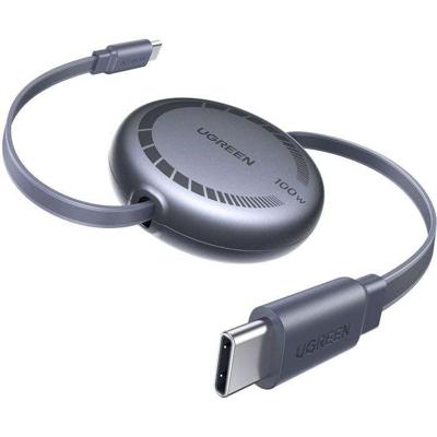 USB-C-kabel - UGREEN - Intrekbare USB-C naar USB-C PD-kabel - 100W - 1 m - Zwart
