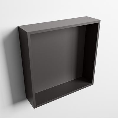 MONDIAZ EASY Nis 29,5x29,5cm in solid surface kleur DarkGrey | DarkGrey. 1 vak geschikt voor in- of opbouw