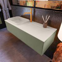 Badkamermeubelset Mondiaz Erin 120 cm met 1 Lade met RIDGE Wastafel Links Linen met 1 kraangat Greeploos Mat Army - thumbnail