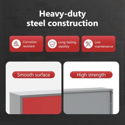 VidaXL Gereedschapskast set met plank 3 pcs rood gepoedercoat staal