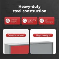 VidaXL Gereedschapskast set met plank 3 pcs rood gepoedercoat staal - thumbnail