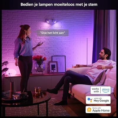Connected lamp - PHILIPS HUE - MR16 - Wit en gekleurd licht - Bluetooth compatibel - Werkt met app en stem Connected lamp - PHILIPS HUE - MR16 - Wit en gekleurd licht - Bluetooth compatibel - Werkt met app en stem