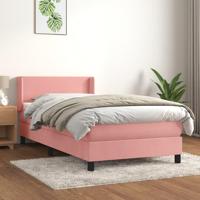 Boxspring met matras fluweel roze 100x200 cm - thumbnail