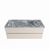 MONDIAZ VICA-DLUX 120cm badmeubel onderkast Linen 2 lades. Inbouw wastafel CLOUD rechts 1 kraangat, kleur Lava. - thumbnail