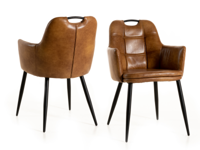 Set van 2 stoelen COMFY cognac - thumbnail