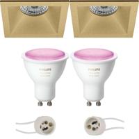 Philips Hue LED Spot Set GU10 - Mat Goud - Verdiept - Bluetooth - thumbnail