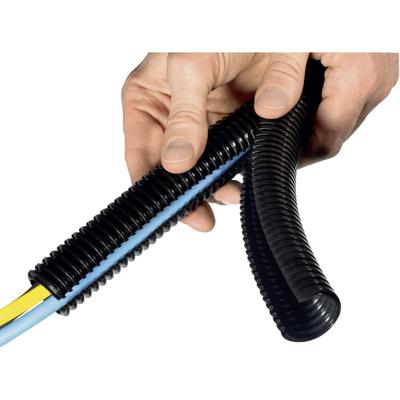 HellermannTyton 166-11803 HG-DC21 Beschermslang (ribbelslang) Zwart 13.90 mm per meter