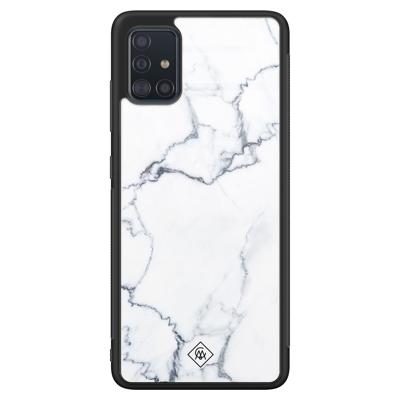 Samsung Galaxy A51 glazen hardcase - Marmer grijs