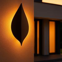 Leaf Muurlamp Zwart - thumbnail