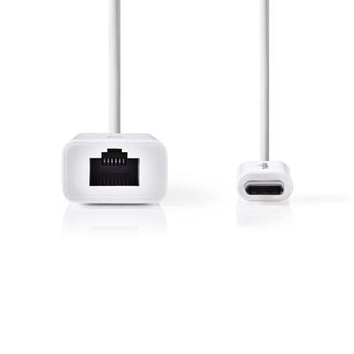 Nedis USB-netwerkadapter | 1000 Mbps | USB-C Male naar RJ45 Female | 0.2 m | 1 stuks - CCGB64950WT02 CCGB64950WT02