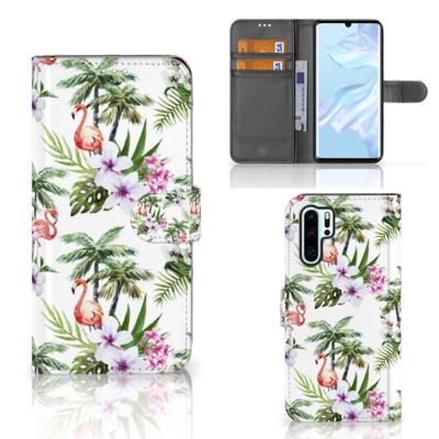 Huawei P30 Pro | Telefoonhoesje | Met pasjeshouder | Flamingo Palms