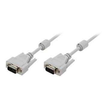 LogiLink VGA-monitorkabel 5m HD DSUB 15-pins (mannelijk/mannelijk, 1-voudige afscherming, ferrietkern) grijs