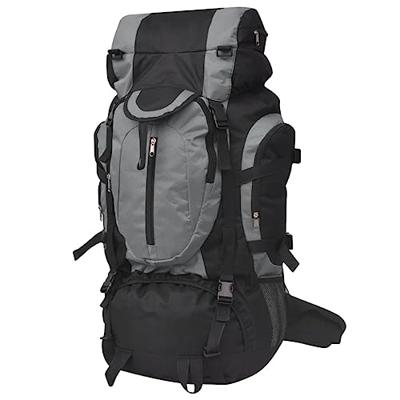 VidaXL Rugzak hiking xxl 75 l zwart en grijs