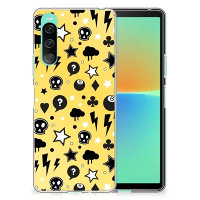 Silicone Back Case Sony Xperia 10 V Punk Geel Silicone Back Case Sony Xperia 10 V Punk Geel