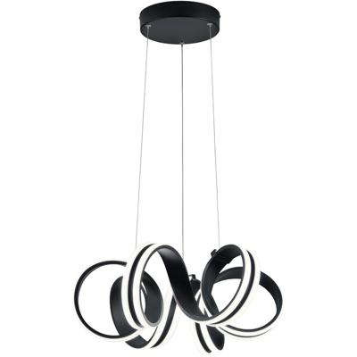 LED Hanglamp Mat Zwart 38W - Dimbaar - Warm Wit 3000K - Ronde Aluminium Design