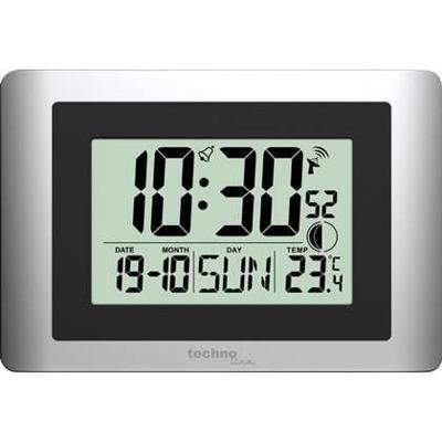 Techno Line WS8028 Zendgestuurde klok Zendergestuurd 220 mm x 56 mm x 150 mm x 56 mm Zilver