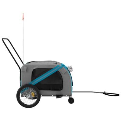 Hondenfietstrailer oxford stof en ijzer blauw en grijs - thumbnail